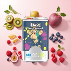 Uwin Crystal Twins 40000 מפיות קיווי פסיפלורה גויאבה אוכמניות פטל