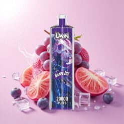 Uwin Shisha Hookah Crystal 20000 פַאפים ענבים קרח