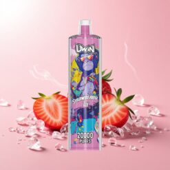 Uwin Shisha Hookah Crystal 20000 פַאפים תות קרח